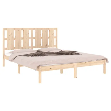Cadre de lit sans matelas 150x200 cm bois massif