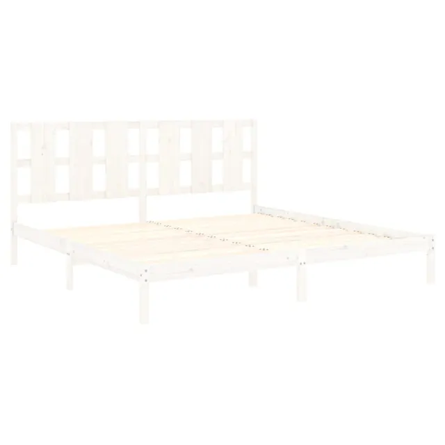 Cadre de lit sans matelas blanc 180x200 cm bois massif