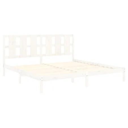 Cadre de lit sans matelas blanc 180x200 cm bois massif
