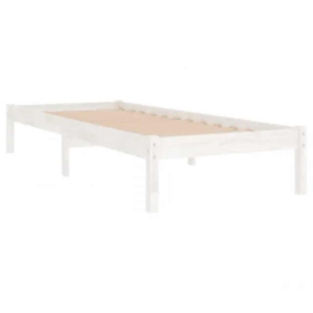 Cadre de lit sans matelas blanc 90x190 cm bois massif
