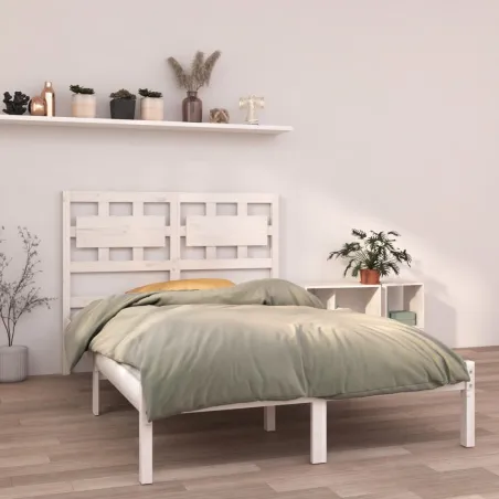 Cadre de lit sans matelas blanc 120x190 cm bois massif