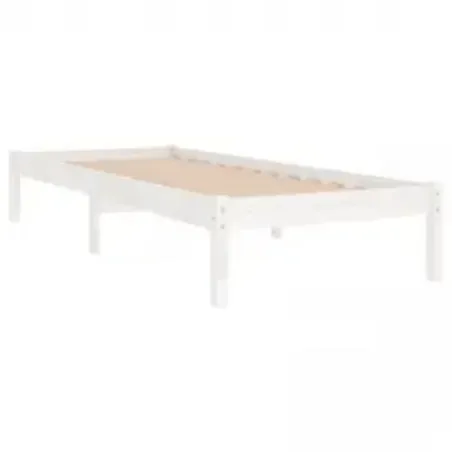 Cadre de lit sans matelas blanc 90x200 cm bois massif