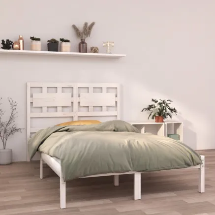 Cadre de lit sans matelas blanc 120x200 cm bois massif