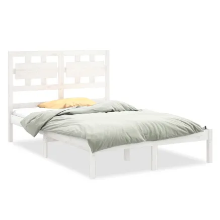 Cadre de lit sans matelas blanc 120x200 cm bois massif 2