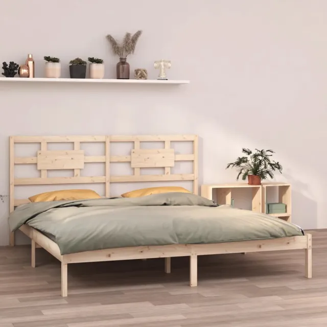 Cadre de lit sans matelas 200x200 cm bois massif