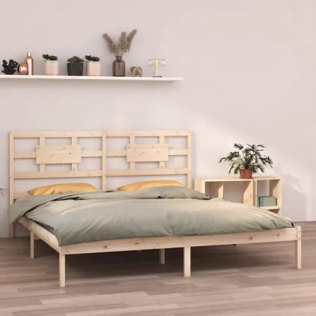 Cadre de lit sans matelas 200x200 cm bois massif