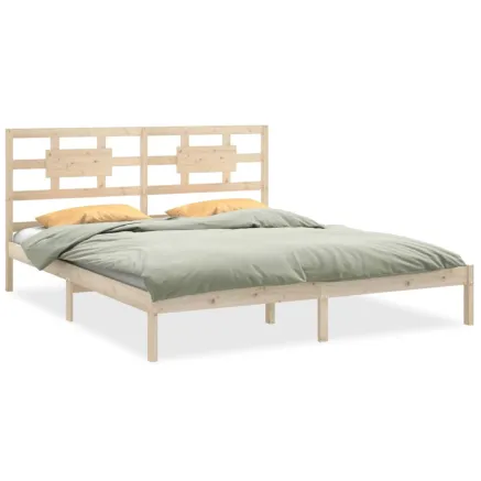 Cadre de lit sans matelas 200x200 cm bois massif 2