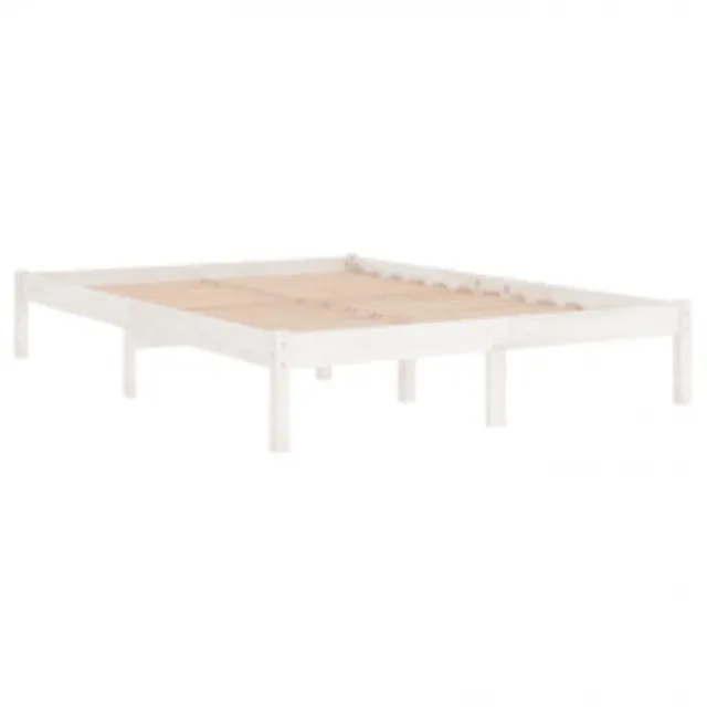Cadre de lit sans matelas blanc 200x200 cm bois massif