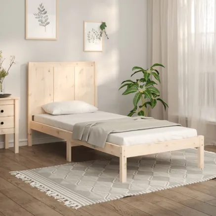 Cadre de lit sans matelas 75x190 cm bois de pin massif