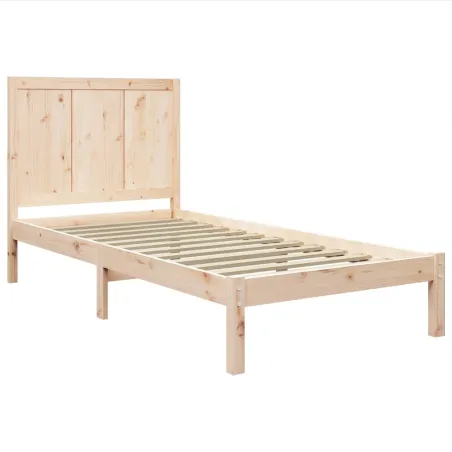 Cadre de lit sans matelas 75x190 cm bois de pin massif