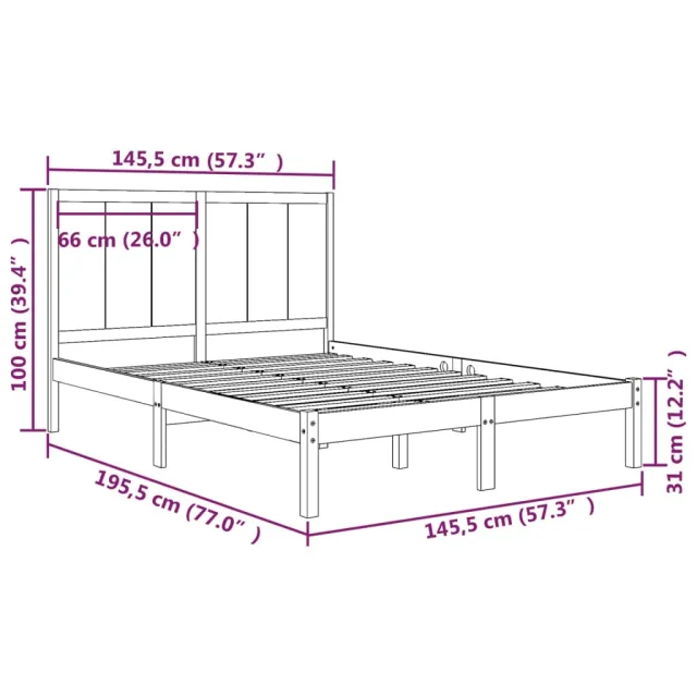 Cadre de lit sans matelas 140x190 cm bois de pin massif