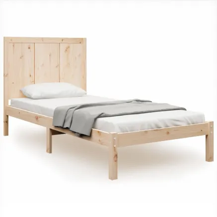 Cadre de lit sans matelas 100x200 cm bois massif de pin 2