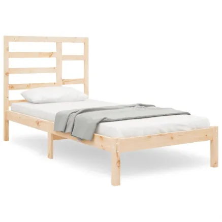 Cadre de lit sans matelas bois massif 75x190 cm 2