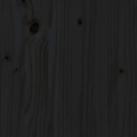 Cadre de lit sans matelas noir bois massif 140x190 cm