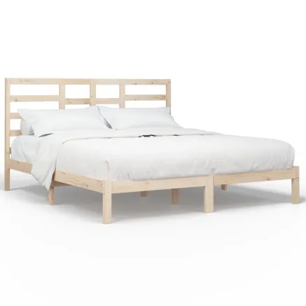 Cadre de lit sans matelas bois massif 200x200 cm 2