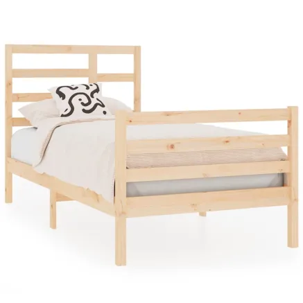 Cadre de lit sans matelas bois massif 90x190 cm 2
