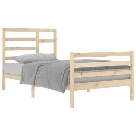 Cadre de lit sans matelas bois massif 100x200 cm
