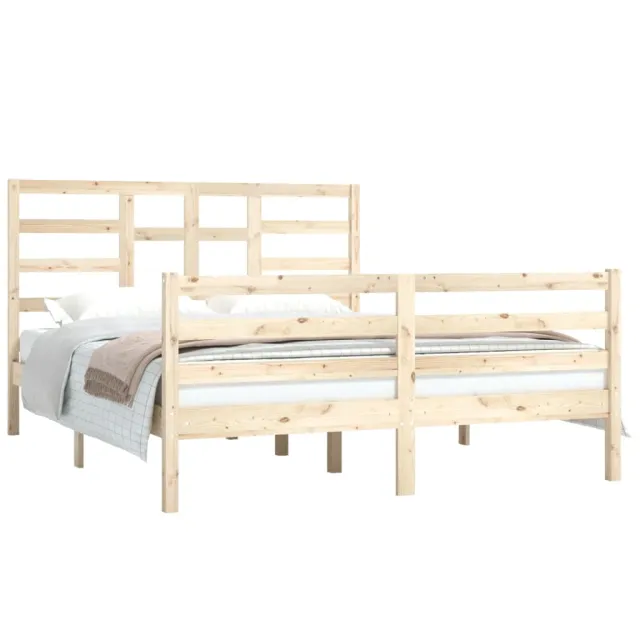 Cadre de lit sans matelas bois massif 150x200 cm