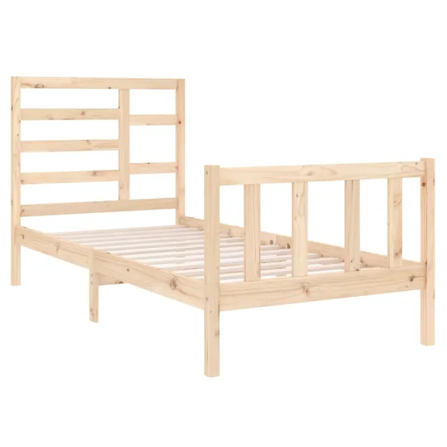 Cadre de lit sans matelas bois massif 75x190 cm