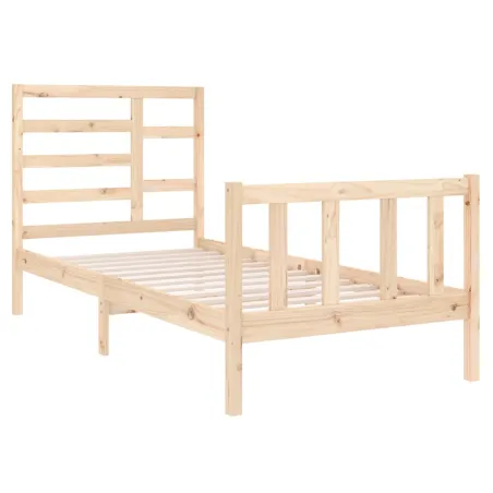 Cadre de lit sans matelas bois massif 75x190 cm