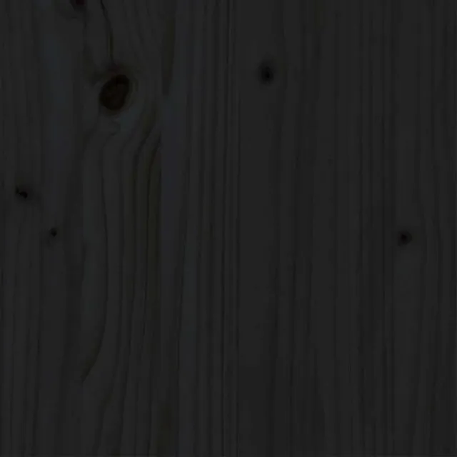 Cadre de lit sans matelas noir bois massif 75x190 cm