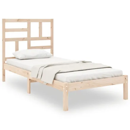 Cadre de lit sans matelas bois massif 75x190 cm 2