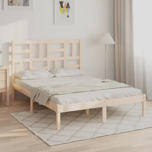 Cadre de lit sans matelas bois massif 160x200 cm