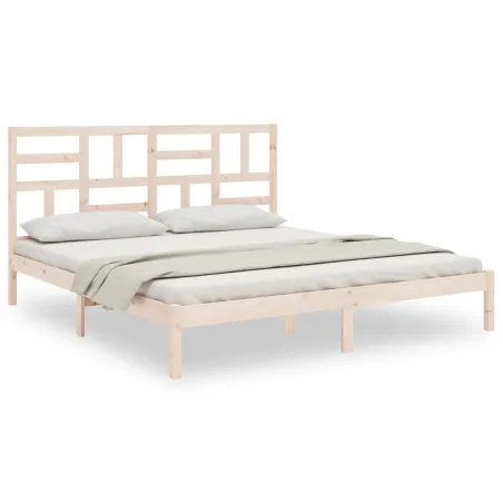 Cadre de lit sans matelas bois massif 200x200 cm