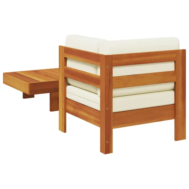 Salon de jardin 2 pcs avec coussins blanc crème Bois d'acacia