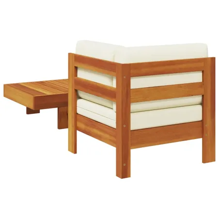 Salon de jardin 2 pcs avec coussins blanc crème Bois d'acacia