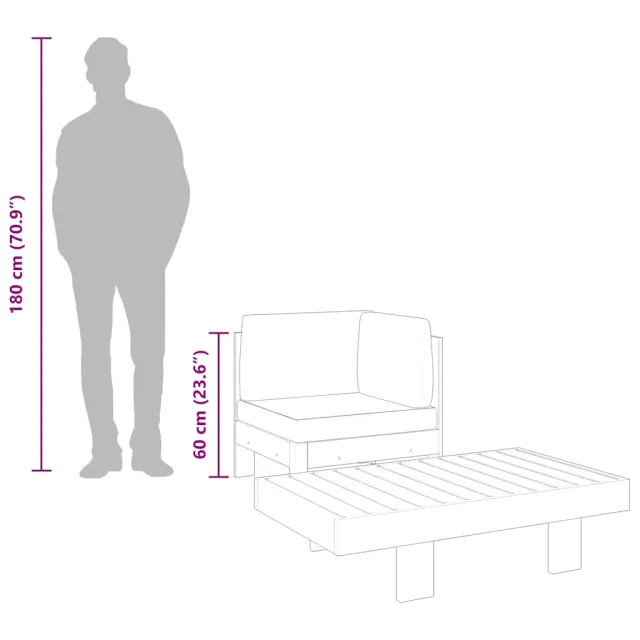 Salon de jardin 2 pcs avec coussins blanc crème Bois d'acacia