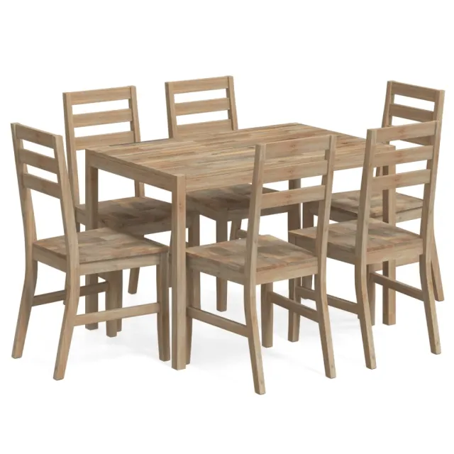 Ensemble à dîner 7 pcs Bois d'acacia solide