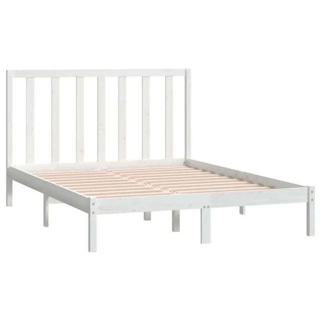 Cadre de lit sans matelas blanc 140x190 cm bois de pin massif