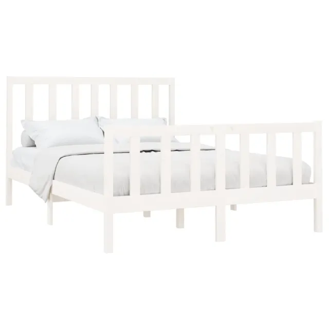 Cadre de lit sans matelas blanc 140x190 cm bois de pin massif