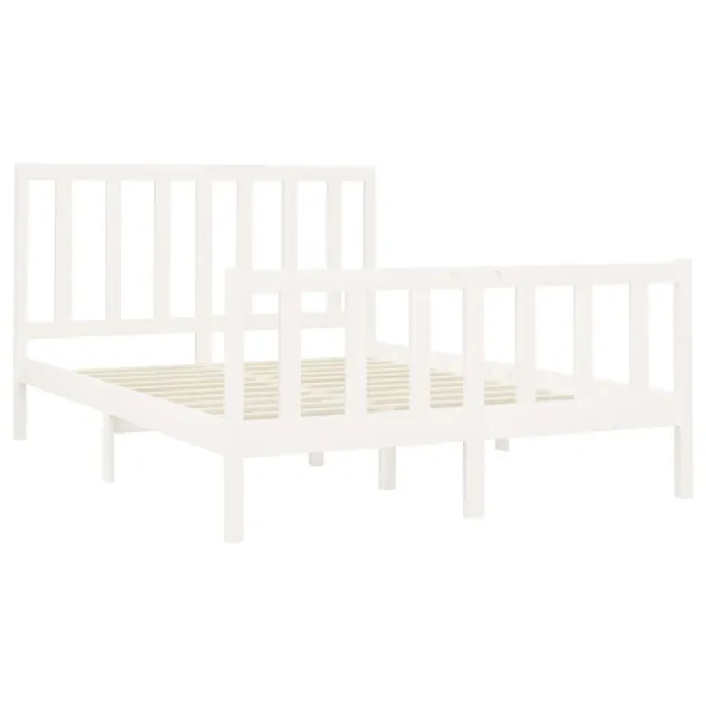 Cadre de lit sans matelas blanc 140x200 cm bois de pin massif