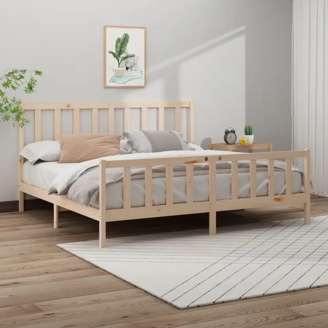 Cadre de lit sans matelas 200x200 cm bois massif de pin