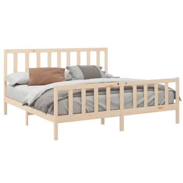 Cadre de lit sans matelas 200x200 cm bois massif de pin