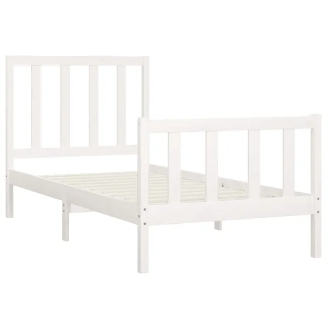 Cadre de lit sans matelas blanc 100x200 cm bois massif