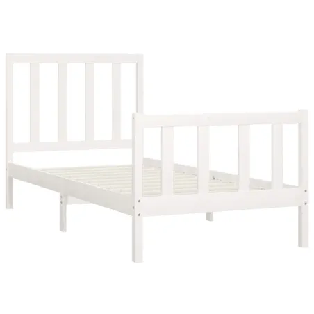 Cadre de lit sans matelas blanc 100x200 cm bois massif