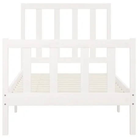 Cadre de lit sans matelas blanc 100x200 cm bois massif