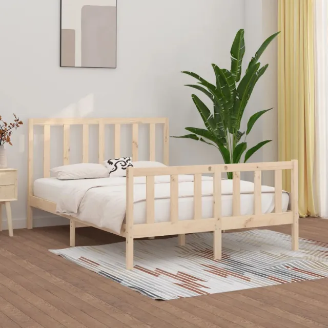 Cadre de lit sans matelas 140x200 cm bois massif
