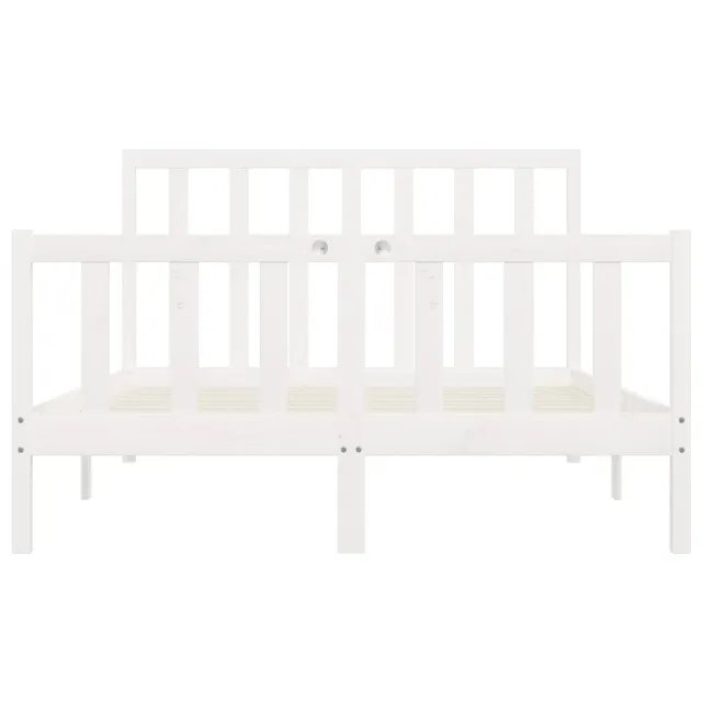 Cadre de lit sans matelas blanc 140x200 cm bois massif