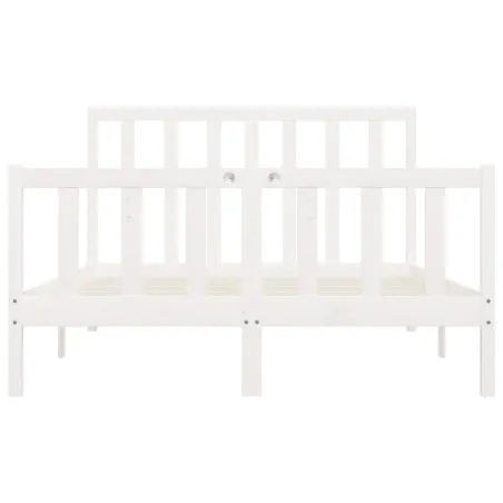 Cadre de lit sans matelas blanc 140x200 cm bois massif