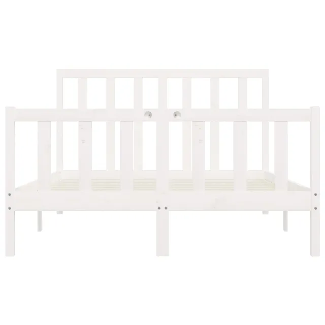 Cadre de lit sans matelas blanc 160x200 cm bois massif