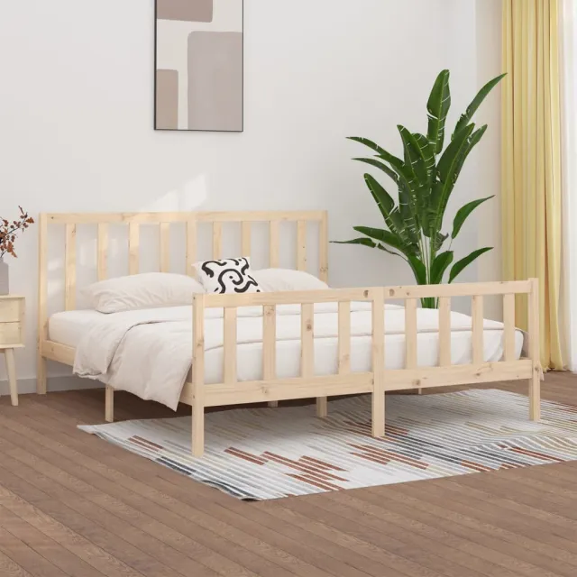 Cadre de lit sans matelas 200x200 cm bois massif