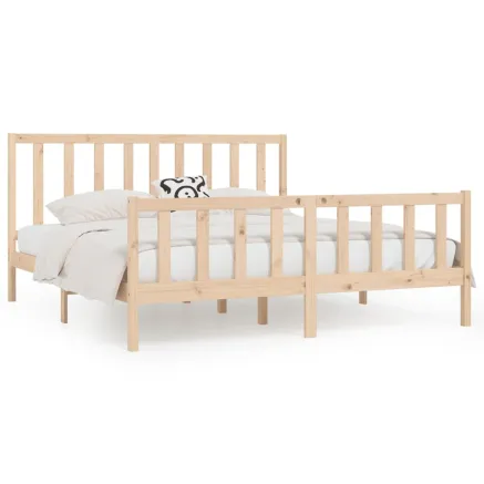 Cadre de lit sans matelas 200x200 cm bois massif 2
