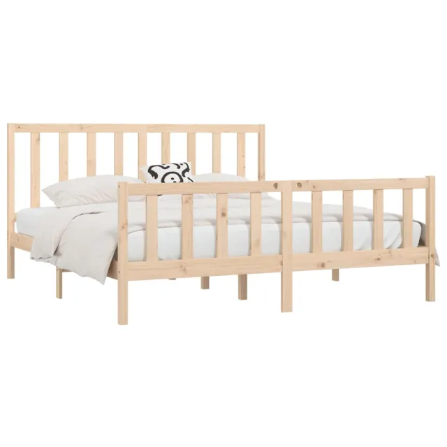 Cadre de lit sans matelas 200x200 cm bois massif
