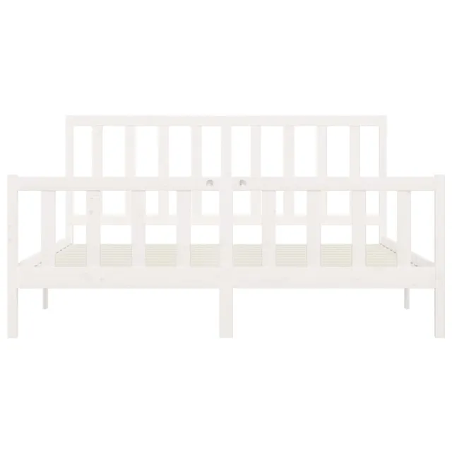 Cadre de lit sans matelas blanc 200x200 cm bois massif