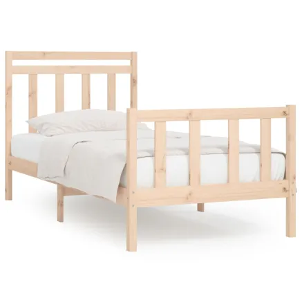 Cadre de lit sans matelas bois de pin massif 90x200 cm 2