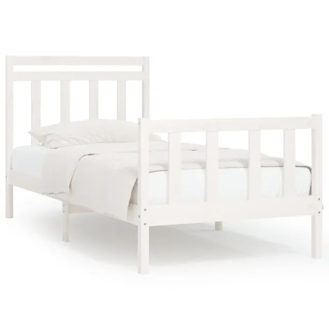 Cadre de lit sans matelas blanc bois de pin massif 100x200 cm